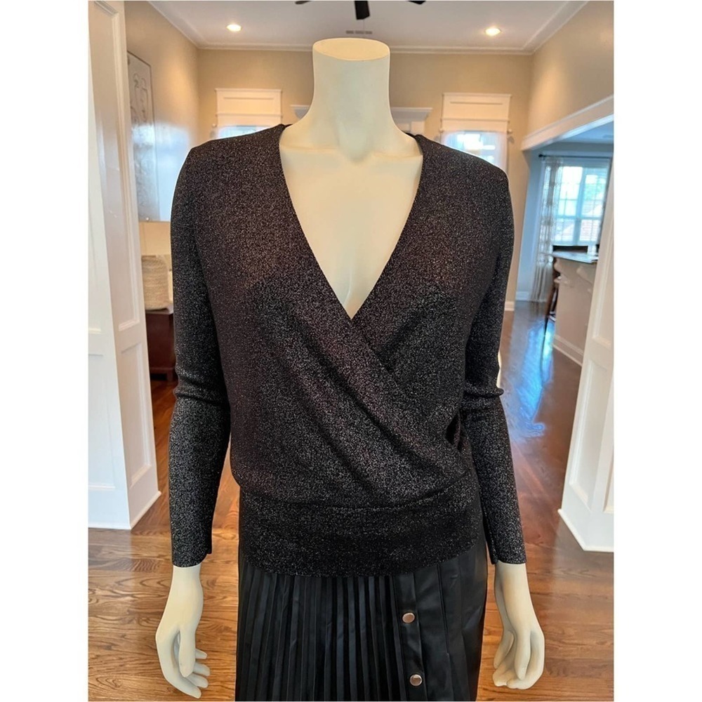 Ann Taylor black shimmery sweater size: SP - Picture 2 of 6